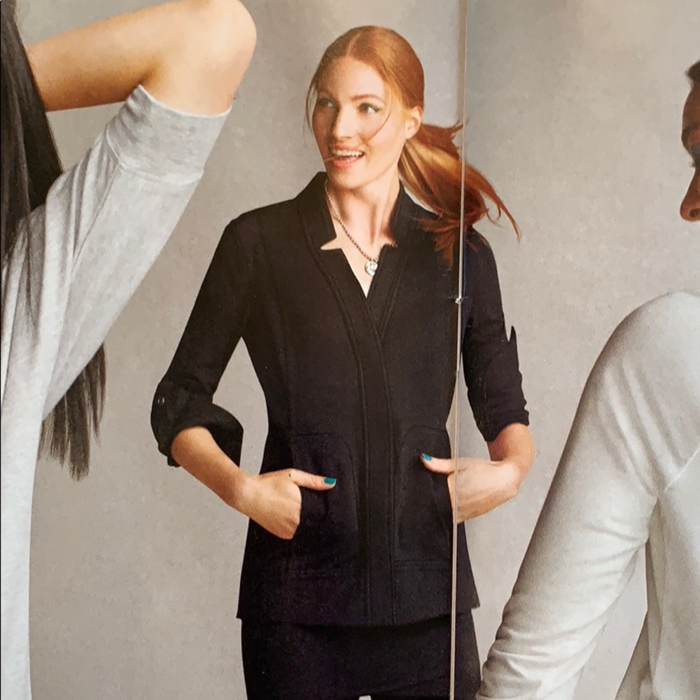 Cabi black cotton/poly Center Jacket NWT